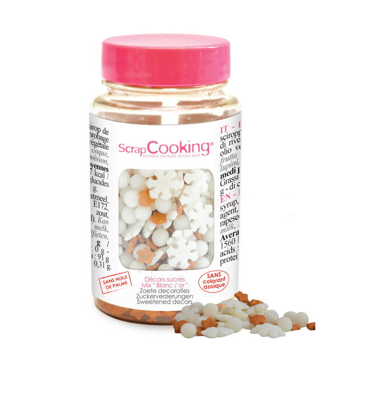 White / gold sugar deco mix 55 g