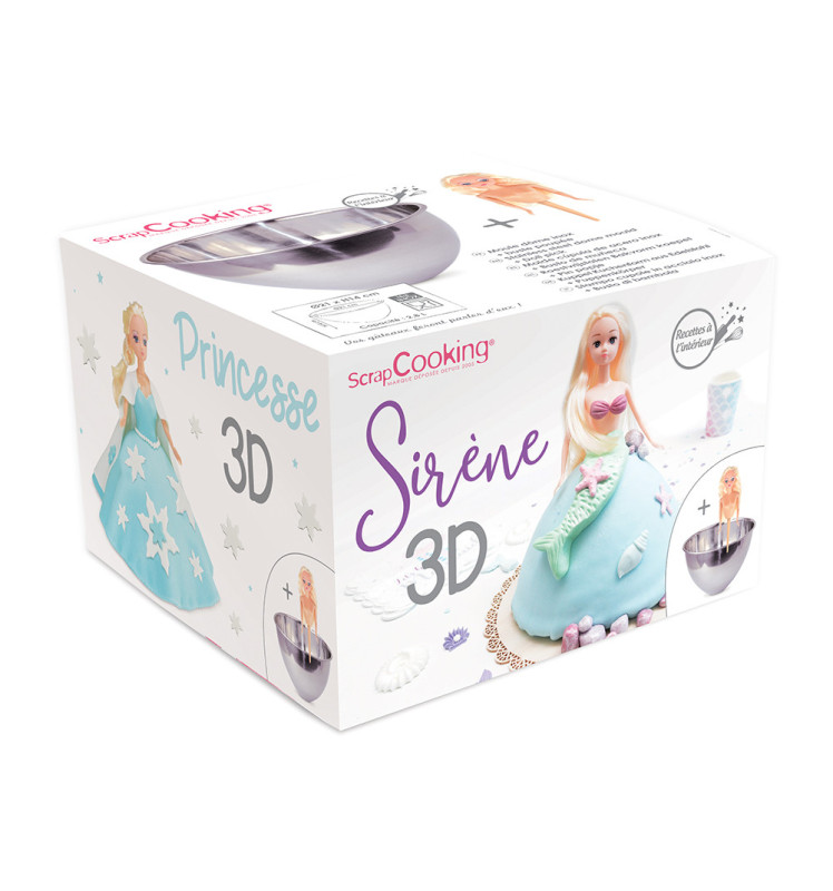 Moule Dome Gateau Princesse Sirene 3d