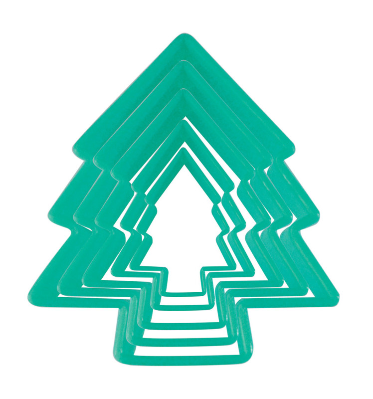 5 Christmas tree cookie cutters