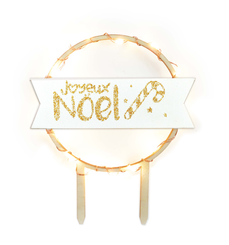 Cake topper led round Merry Christmas - ScrapCooking®