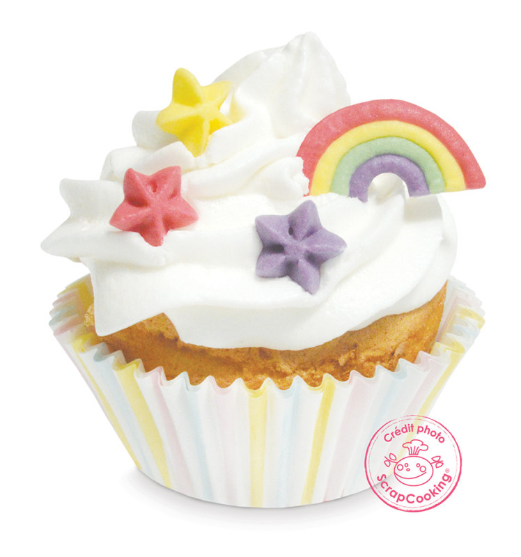 Rainbow-themed sweet scenery decorations - ScrapCooking®