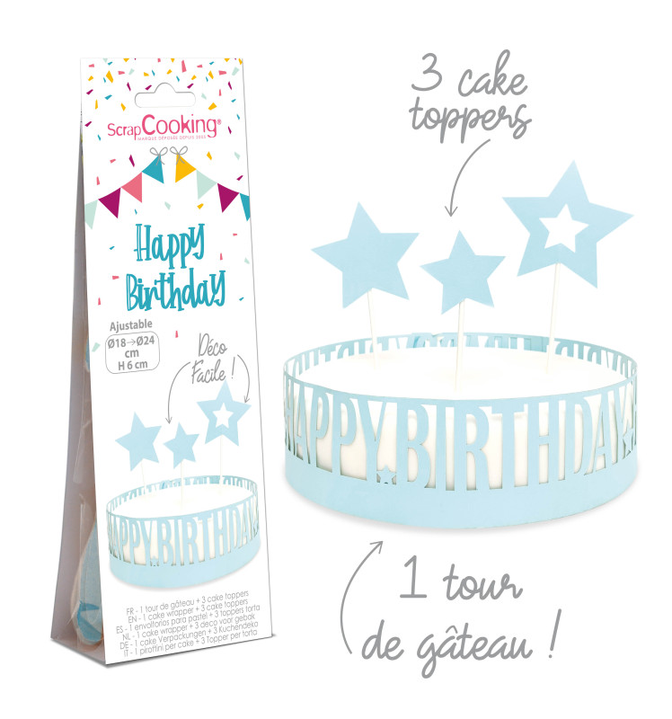 Déco gâteau happy birthday - ScrapCooking®