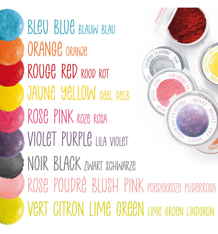 Boite de 9 mini colorants artificiels en poudre réf.4270