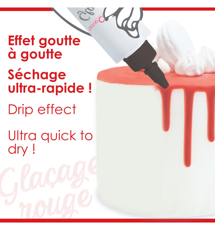 Chocolate flavor glaze 130g red ScrapCooking® - Drip cake