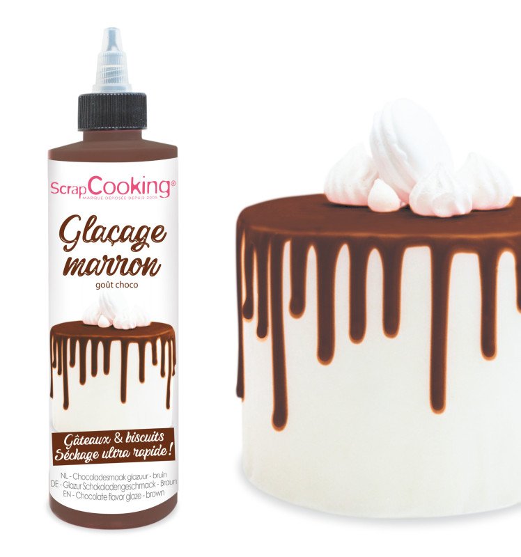 Chocolate flavour glaze brown - Drip cake ScrapCooking®