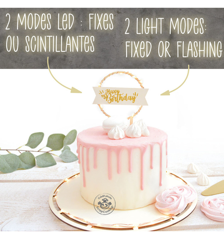 Happy Birthday LED cake topper