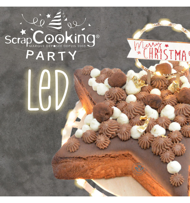 Cake topper led Merry Christmas réf.4963