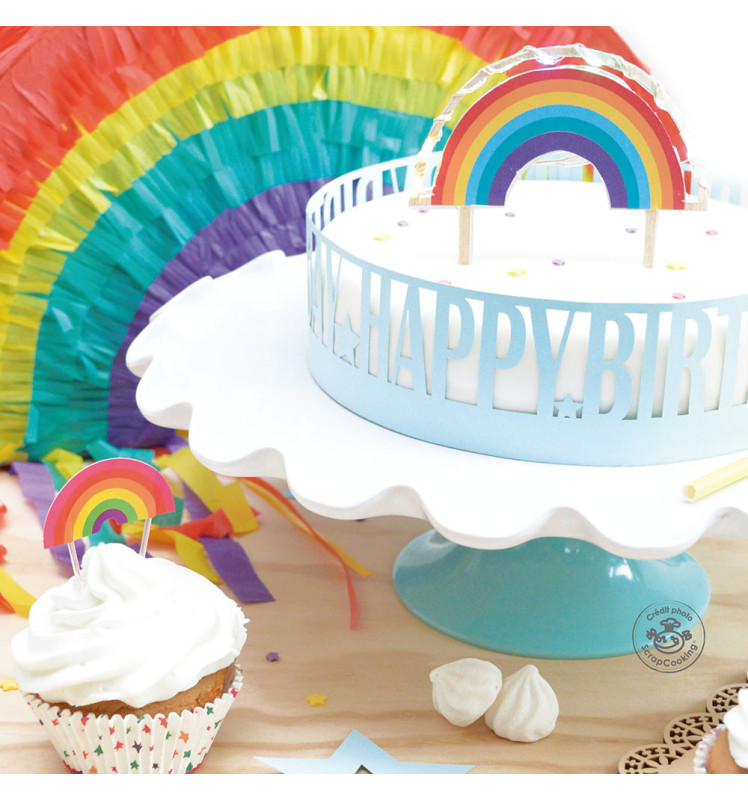 Rainbow LED cake topper - ScrapCooking®