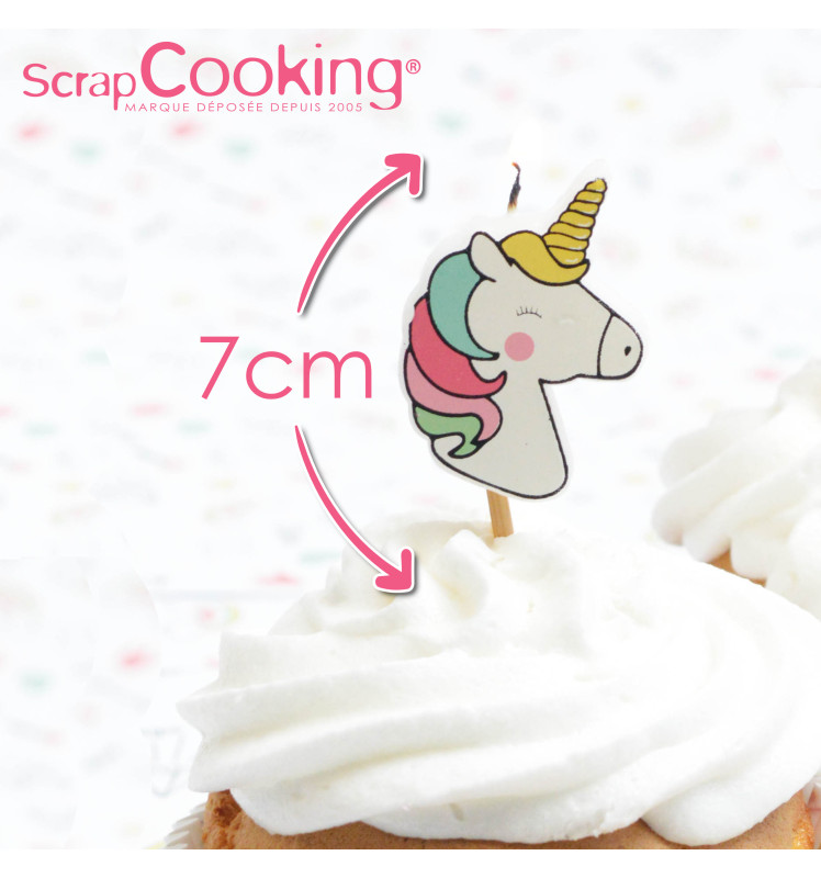 8 Unicorn candles - ScrapCooking®