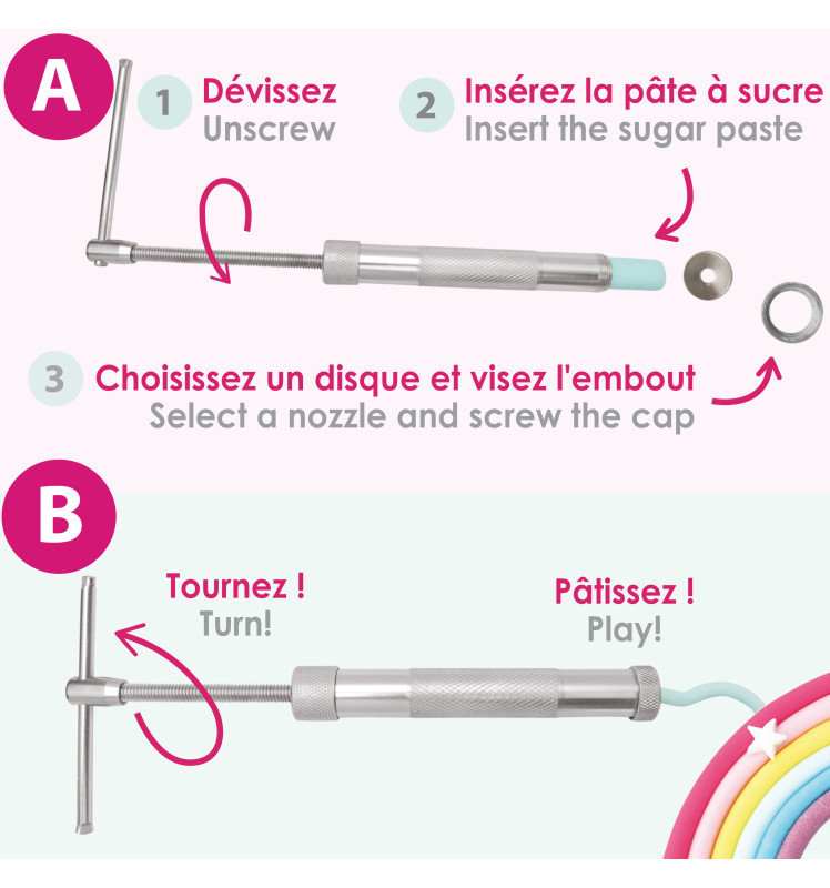 Sugar paste extruder - ScrapCooking®