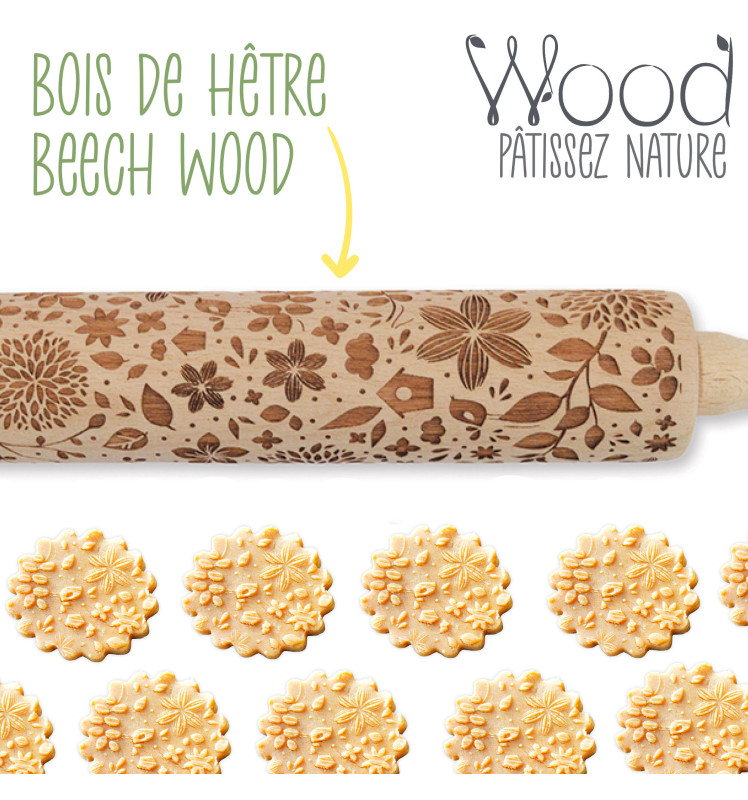 Wooden “Nature” print roller - Scrapcooking®