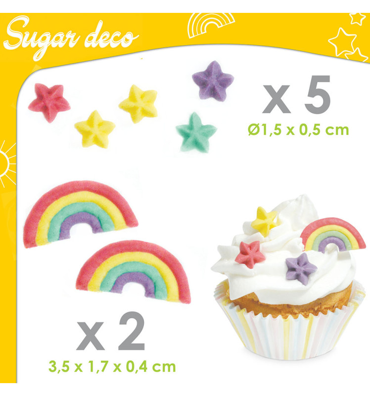 Rainbow-themed sweet scenery decorations - ScrapCooking®