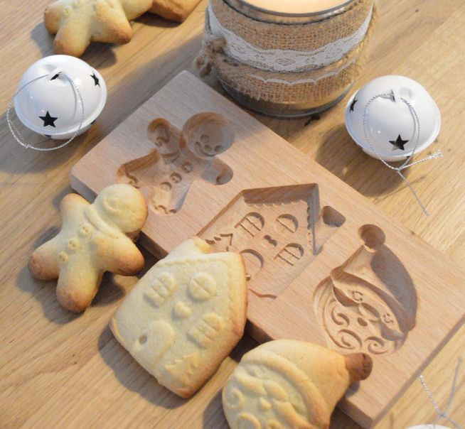 Wooden biscuit moulds