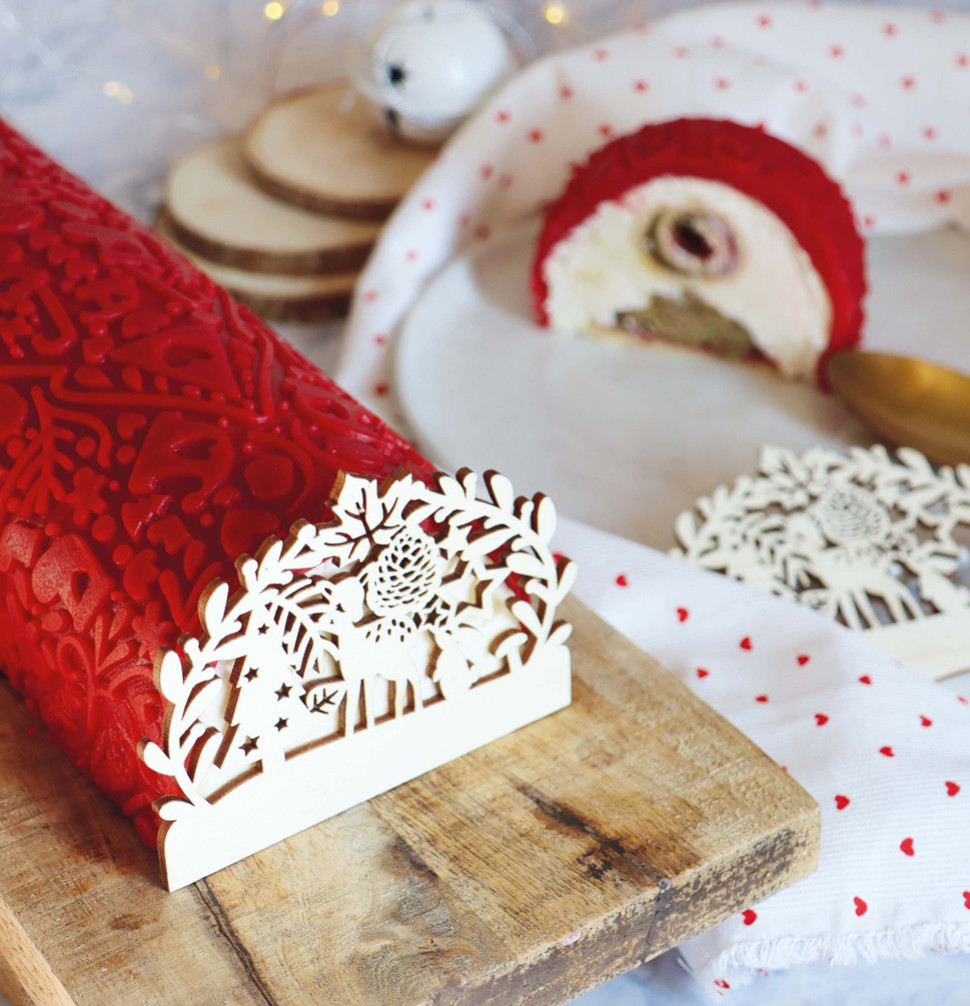 Recette bûche biscuit roulé pistache framboise 